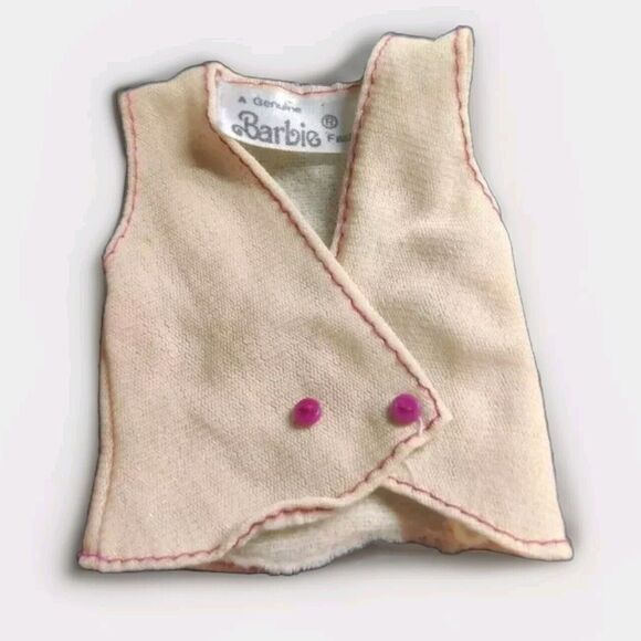 Vintage Barbie Vest Late 70s Or Early 80s Tag Mattel Genuine Fashion Buttons VTG - Picture 1 of 6